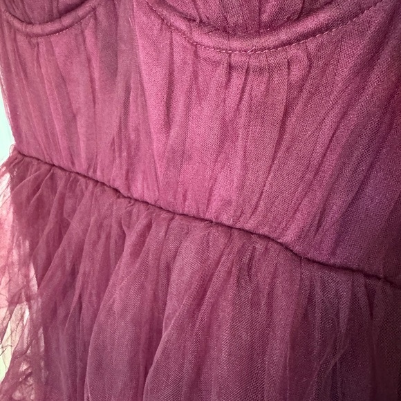 Lulus Unforgettable Poise Plum Purple Tulle Bustier Tiered Maxi Dress Size M - Picture 9 of 11